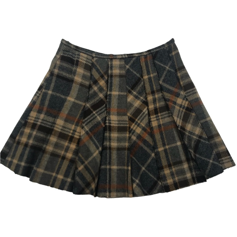 R35SSO ‘Made in Italy’ Wool Plaid Pleated Skirt - Picture 8 of 15